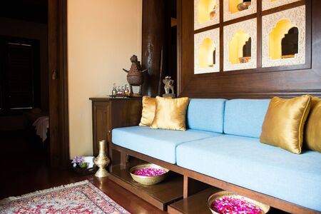 Bed and Sofa at spa.  Interior design conceptの写真素材