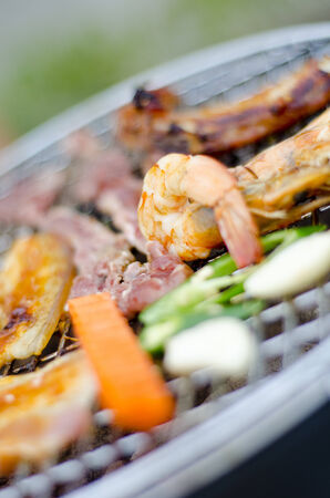 barbecue grill and hot coalの写真素材