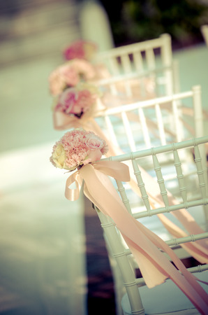 Chairs and Wedding Flowersの写真素材