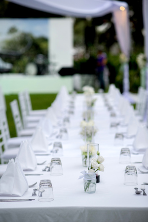 dinner table setupの写真素材