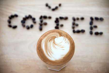 Hot Espresso with Latte Artの写真素材