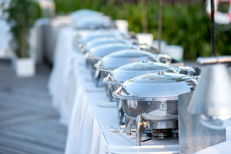 Selective focus at steam pans