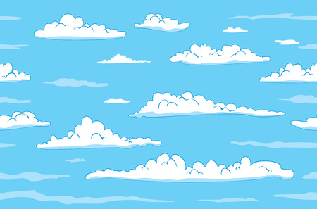 Blue sky with clouds seamless backgroundのイラスト素材