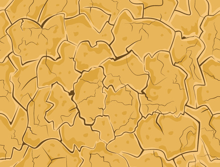 Dry cracked ground. Drought surface earth texture seamless patternのイラスト素材