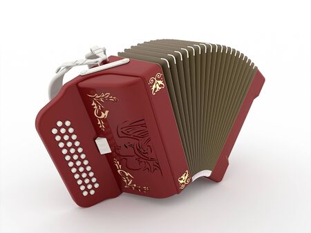 Harmonica rendered isolatedの写真素材