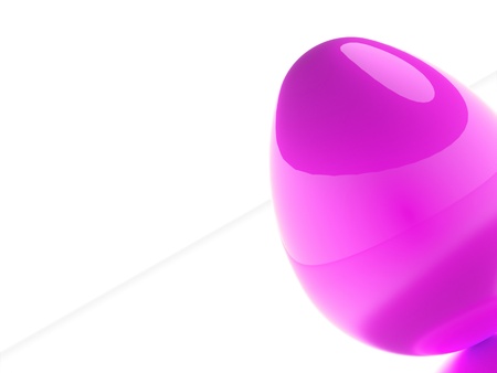 Purple egg rendered on white backgroundの写真素材