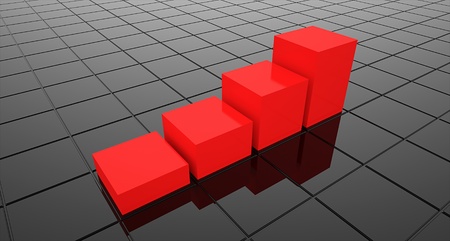 Red graph upの写真素材