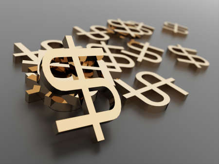 More dollar icon with black backgroundの写真素材