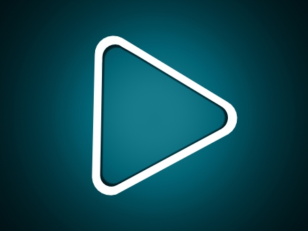 Simple elegant play button on blueの写真素材