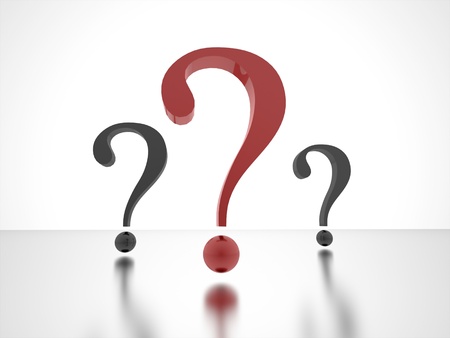 Question marks one re rendered with hihlightsの写真素材