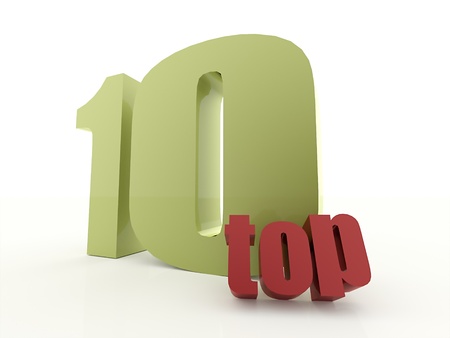 Top 10 symbol on white isolatedの写真素材