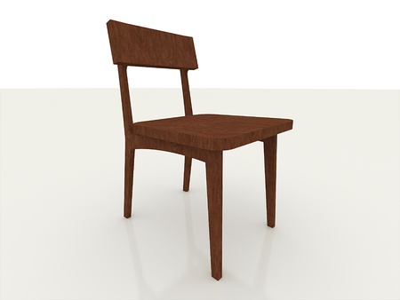 Chair classic wood on reflection floorの写真素材