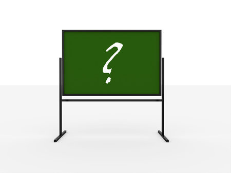 Chalk board with question markの写真素材