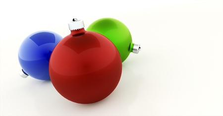 Christmas balls on white backgroundの写真素材