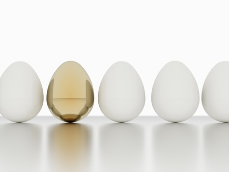 Eggs one gold renderの写真素材