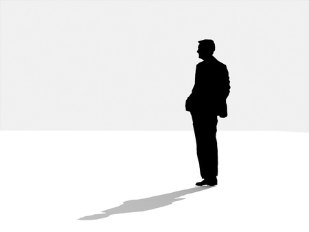 Business man with shadowの写真素材