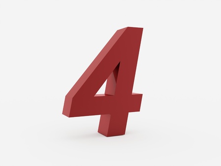 Number for rendered and isolated on white backgroundの写真素材