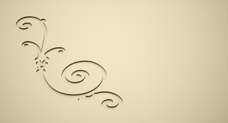 Ornamental relief concept on golden colorの写真素材