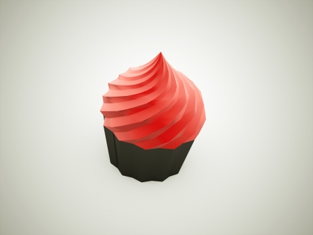 Red cake renderedの写真素材