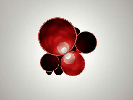 Abstract pipe concept red