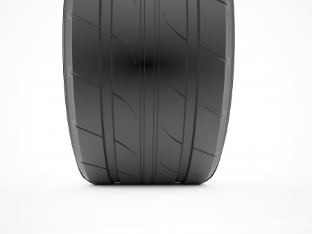 Tire rendered on white backgroundの写真素材