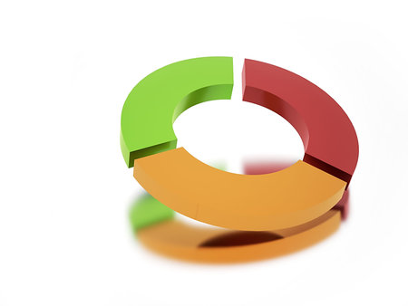Colored circle concept with reflection