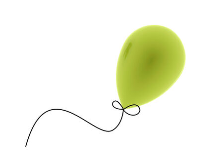 One green balloon concept rendered on white backgroundの写真素材