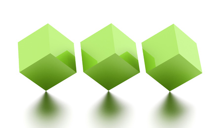 Tree green cubes icon concept rendered on white backgroundの写真素材