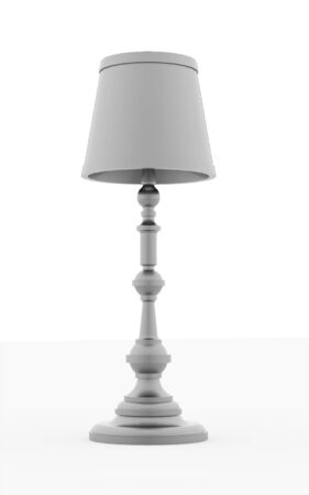 Classic silver vintage lamp rendered on white backgroundの写真素材