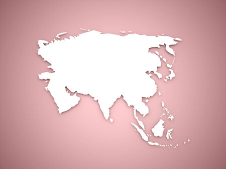 Asia map continent concept on red backgroundの写真素材