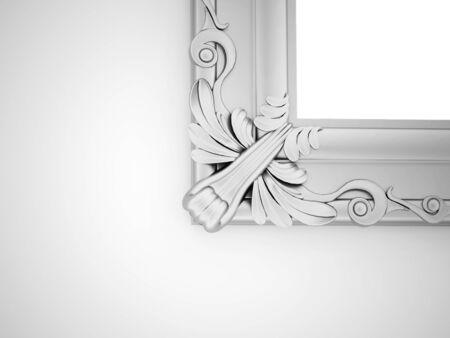 Silver vintage mirror frame conceptの写真素材