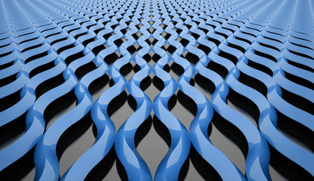 Abstract blue wave mesh background on black