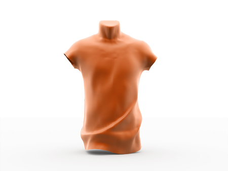 T shirt orange isolated on whiteの写真素材