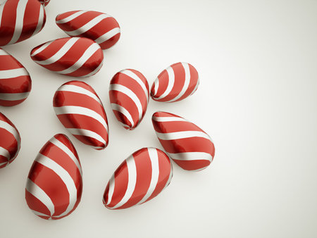 Red easter eggs concept rendered
