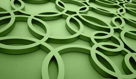 Green abstract circle background renderedの写真素材