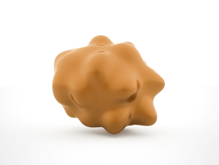 Orange bacteria cell rendered isolated on white backgroundの写真素材