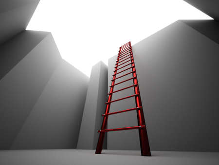 Escape on ladder from the pitの写真素材