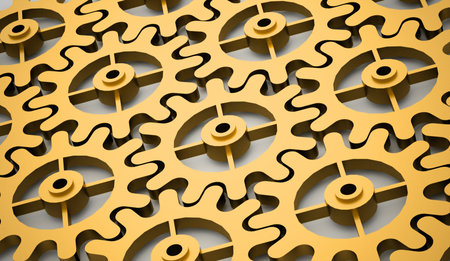 Gears mechanism business concept renderedの写真素材