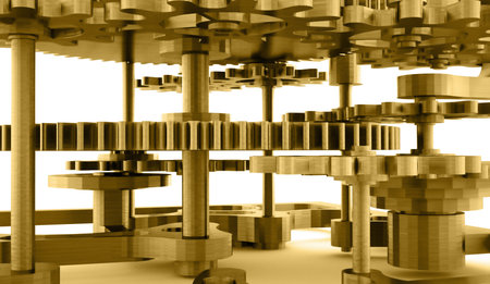 Gears mechanism business concept rendered