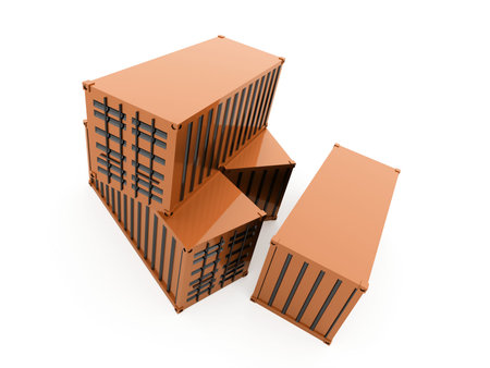 Containers concept rendered on white background