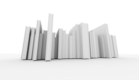 Books concept rendered on white isolatedの写真素材