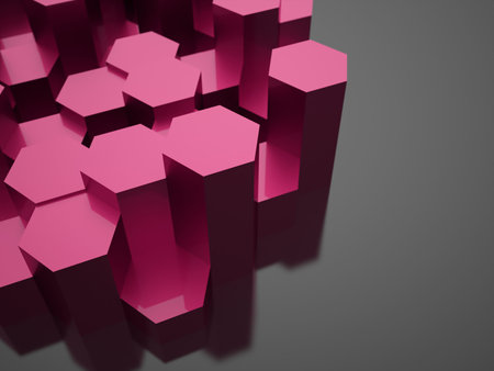 Pink hexagonal background texture rendered