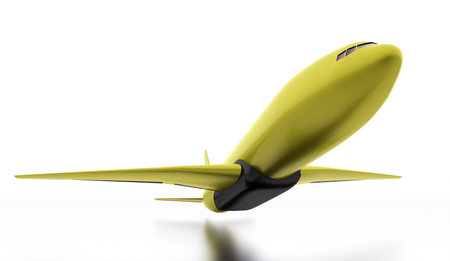 Green aeroplane isolated on white background