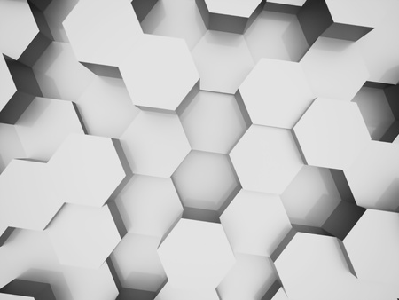 Silver abstract hexagonal business background renderedの写真素材