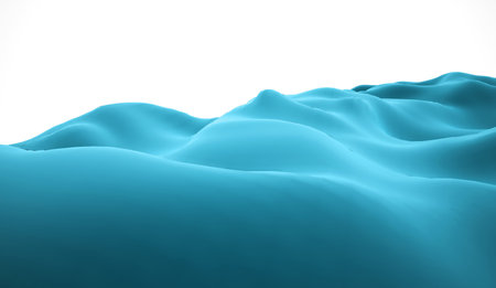 Blue abstract terrain concept rendered