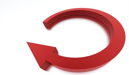 Red round business arrow icon renderedの写真素材