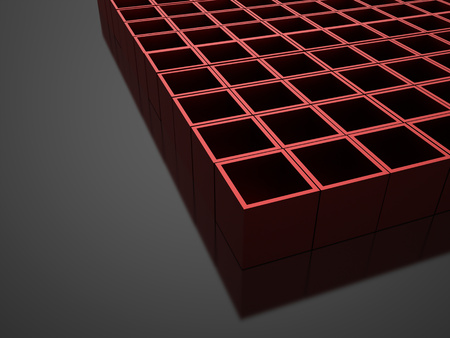 Red 3D Cubes background business concept renderedの写真素材