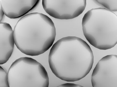 Silver abstract spheres background renderedの写真素材