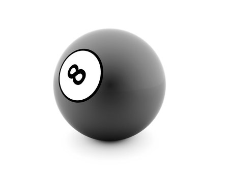 Black eight Ball on a plain white background