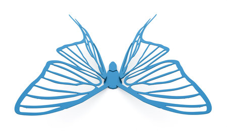 Butterfly render on white backgroundの写真素材